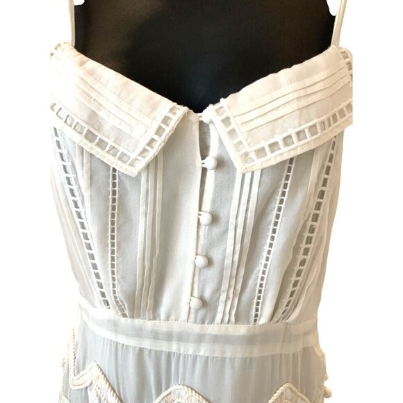 MINT by Jody Arnold ( Anthropology) small white  maxi semi sheer with full linin - Picture 3 of 11